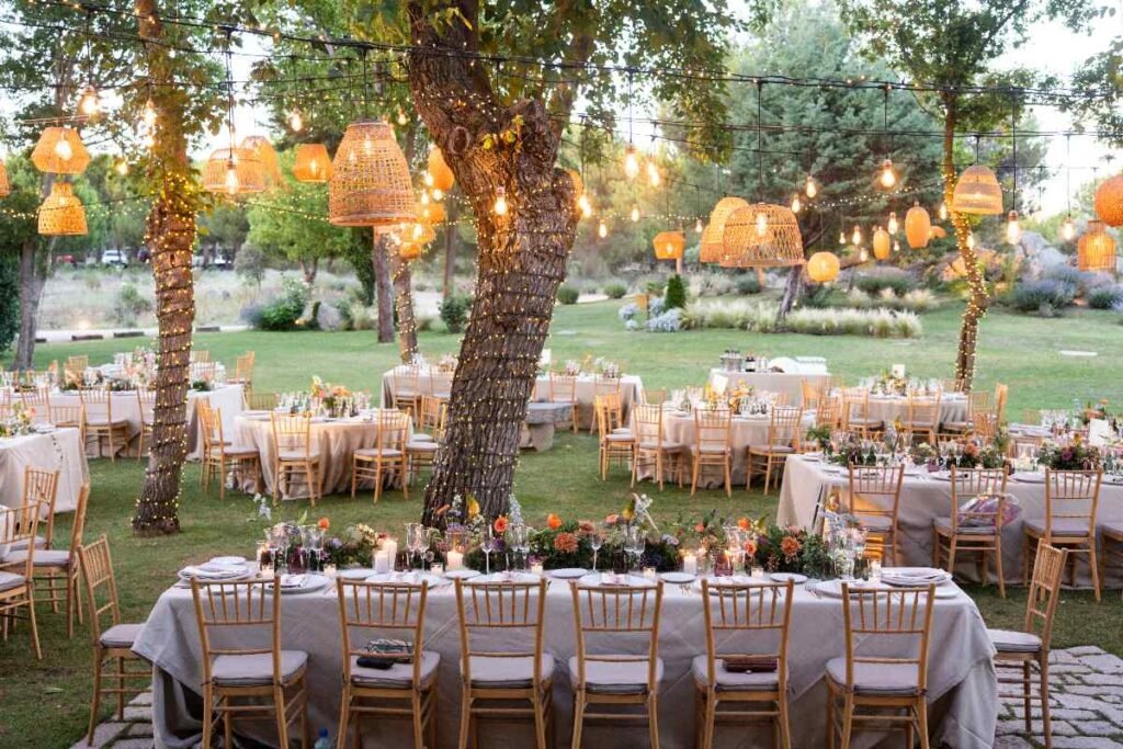 bodas en el campo banquete